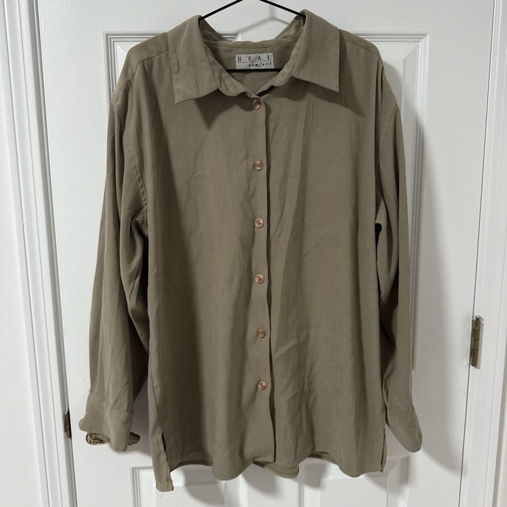 Beige Button-Up Shirt